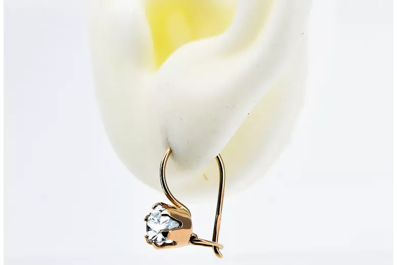 Original Vintage 14K Rose Gold Zircon Earrings Vintage vec056r